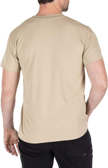 5.11 Tactical Performance Utili-T Short Sleeve Shirt in tan with enduro-flex fabric